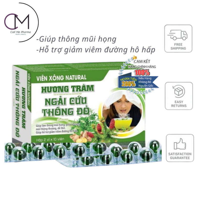 Viên Xông Ngải Cứu Thông Đổ - Natural Hương Tràm